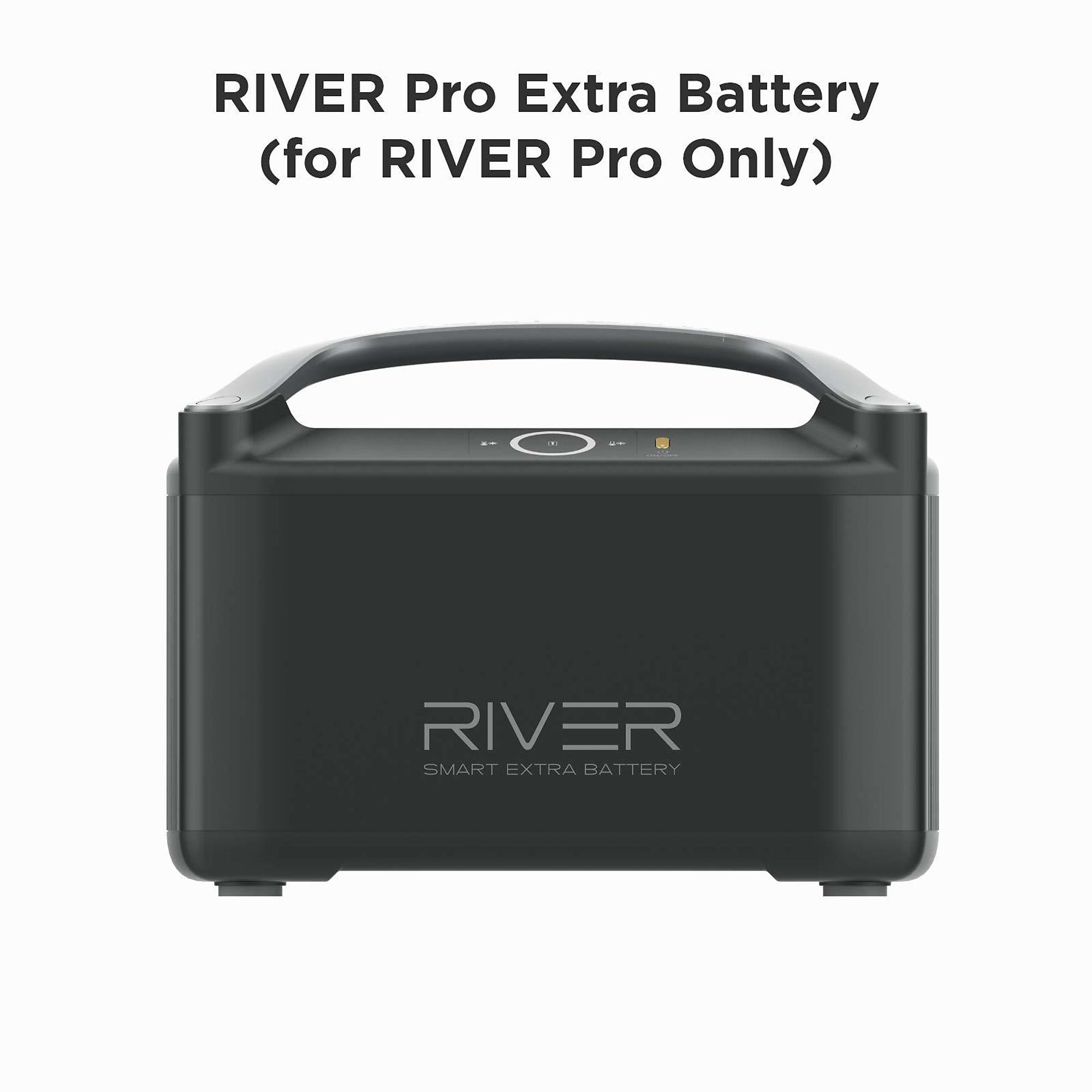 EcoFlow, RIVER Pro Extra Battery, Running Watts 600, Surge Watts 1200, Model# EFRIVER600PRO-EB-UE